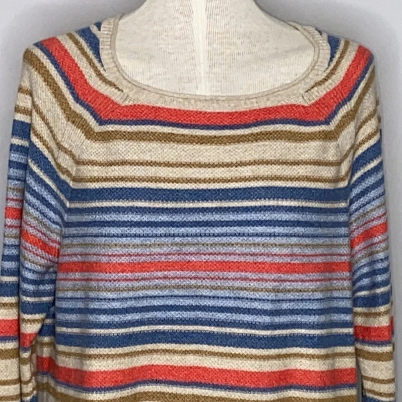 L.L. Bean Cotton and Recycled Cotton Striped Sweater - Size Large Petite - Picture 2 of 7